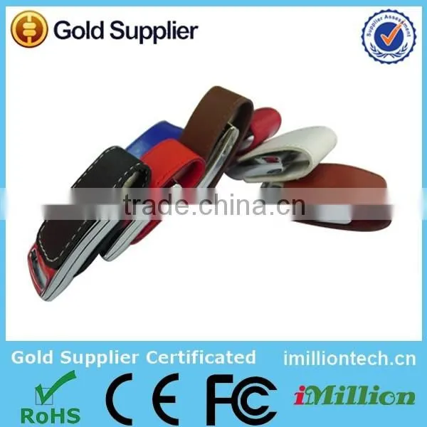 Promotional gift usb,custom metal PU leather usb flash drive 32gb pendrive