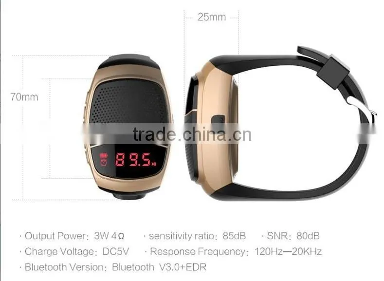 New Arrival Led display bluetooth speakers watch with microphone
