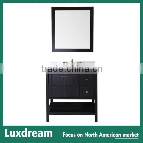 24" wooden bathroom furniture cabinet with frame mirror bespresso finish