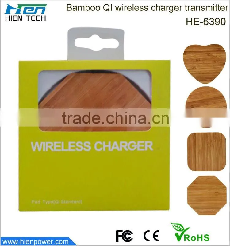 Hot sell universal bamboo mobile phone qi wireless charger power for sony xperia z c6603
