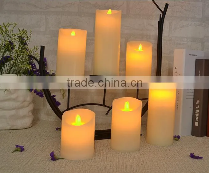 Glossy surface led flameless candle light battery operated flameless wax LED candle