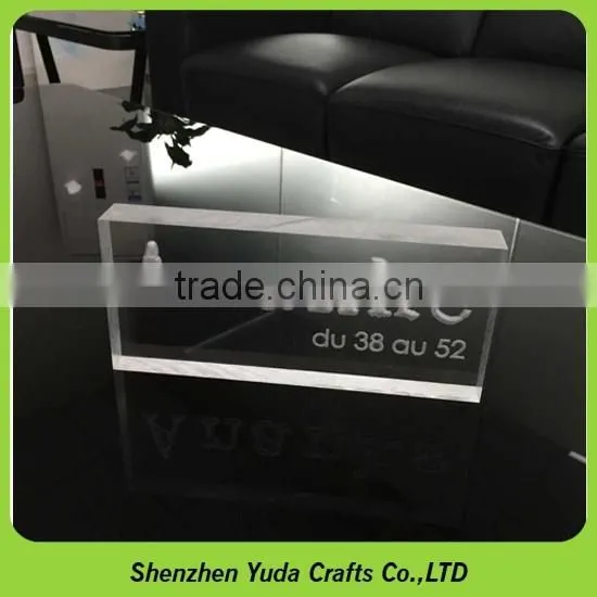 factory price acrylic logo blocks with base printing plexiglass name plate
