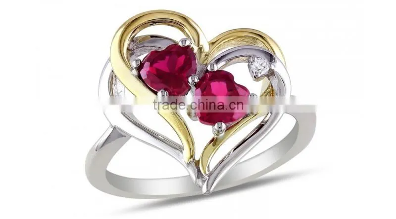Double heart design symbol of love eternity ring