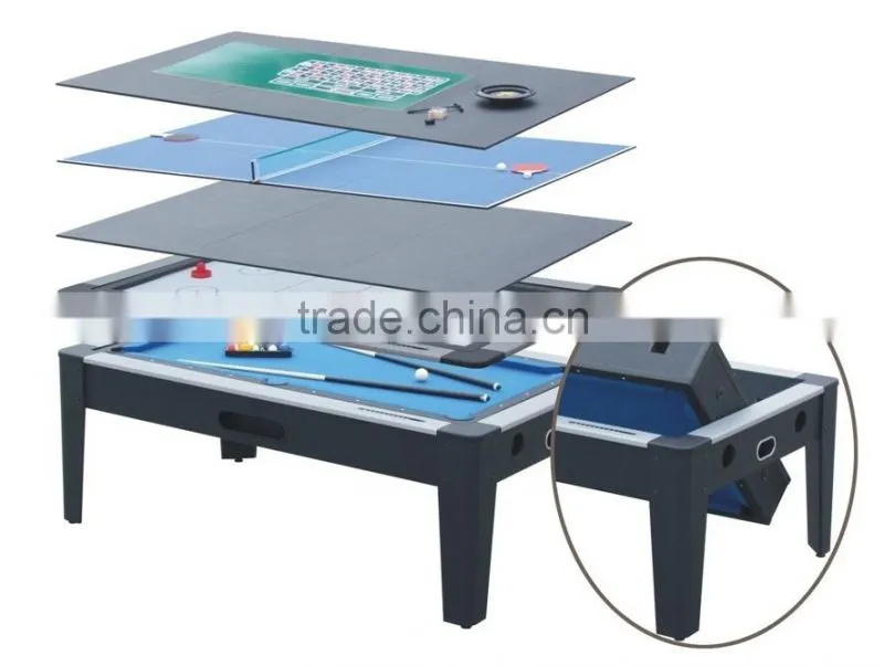6ft Factory promotion 5 in 1 multi games table. Poker table, table tennis table, dinning table, air hockey table, Pool table