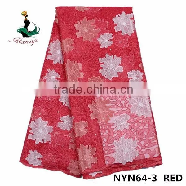 Haniye 2016 african Newest african tulle lace fabric french net lace for wedding dresses/NYN64