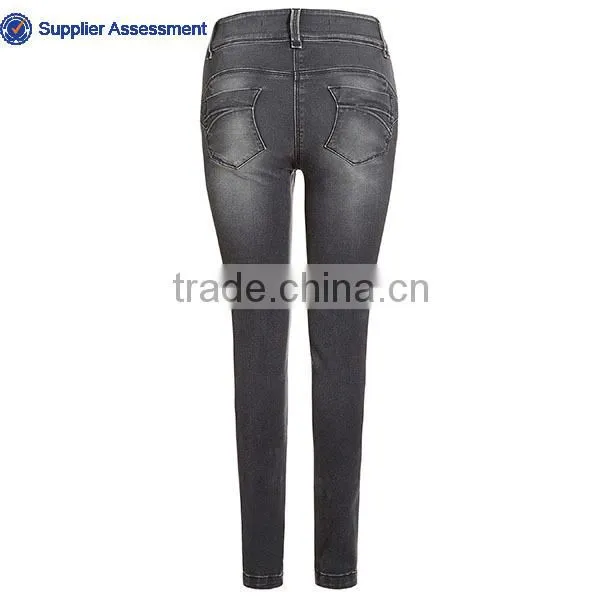 Sexy girls grey skinny cotton denim pant wholesale direct factory sexy women tight jeans
