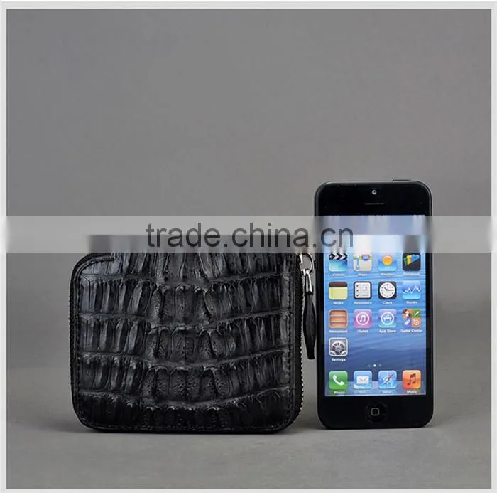 2016 Most popular mini money wallet zipper coin purse genuine crocodile leather coin wallet