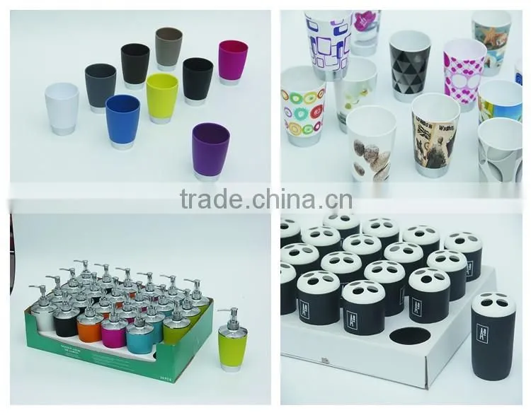 Colourful eco-friendly pp lime green bathroom accessories set