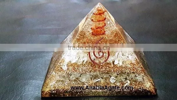 Red Colour Orgone Pyramid With Silver Pearl,s : Wholesale Orgone pyramid