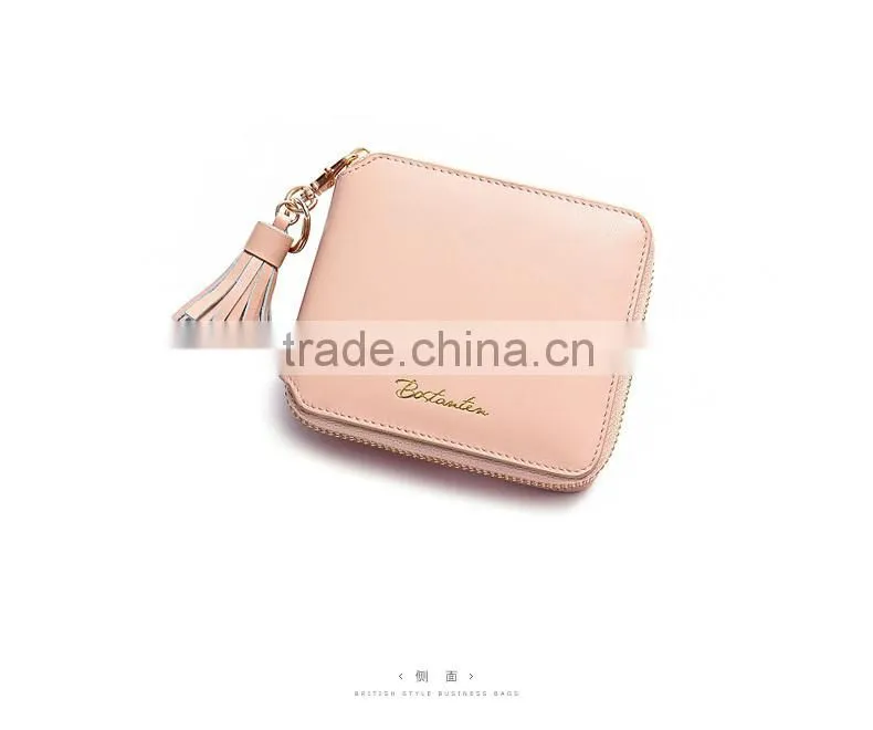 leather macrame women wallet and purse zipper open with coin slot