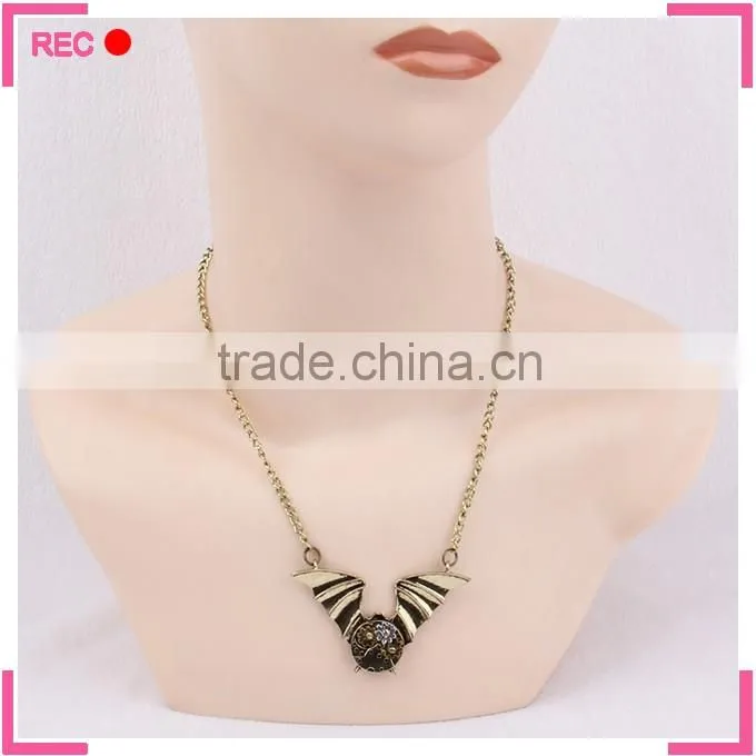 Personalized necklace with bat pendant, necklaces for young girls