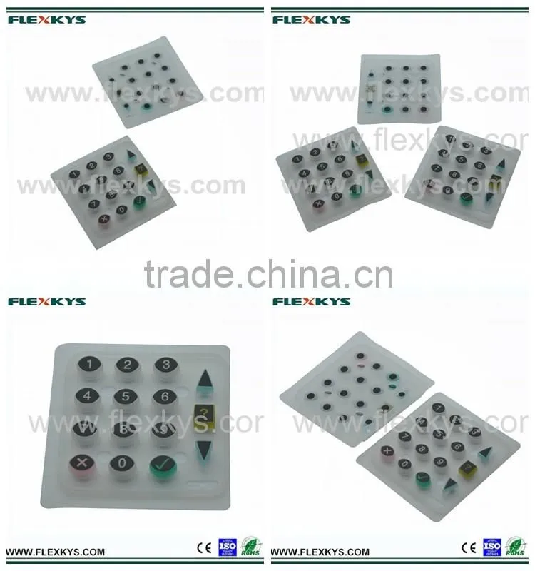 Silicone rubber keypads with positive and negative printing