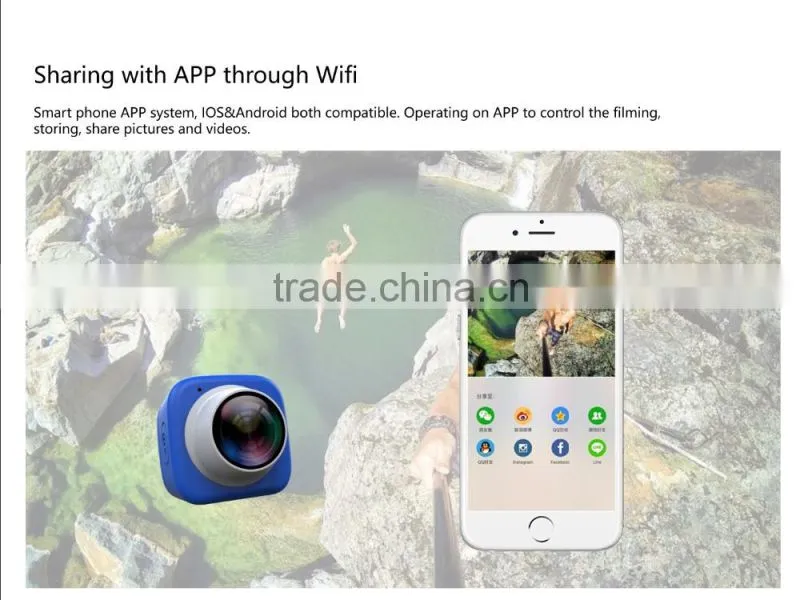 Mini Sports Action Camera 360 degree Panoramic VR Camera Build-in WiFi Mini Ultra Life DV