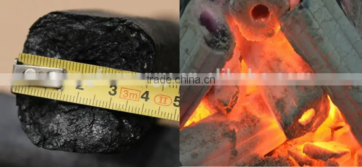 High temperature machine-made charcoal wood