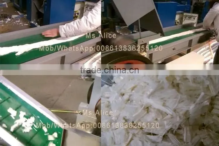 automatic waste rags glass fibre polyster yarn leather cutting machine