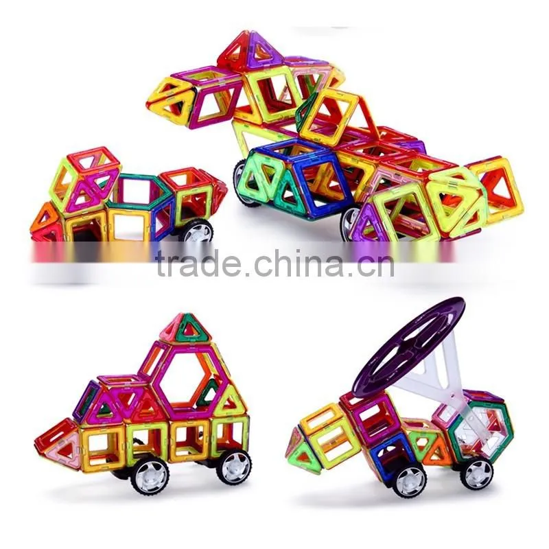 Creative Kids DIY toy educational magnetic bulding solid plastic block