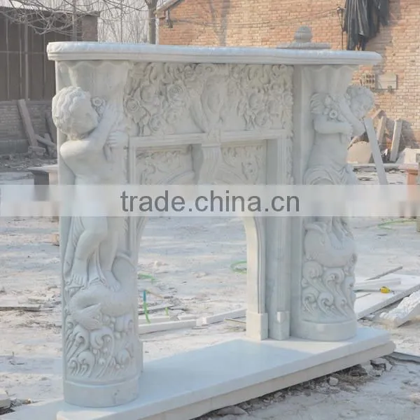 European Style Arch Marble Fireplace Mantel