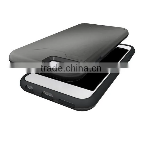 PC+TPU fashion phone case phone shell with card slot protective back cover for iphone 6 6S