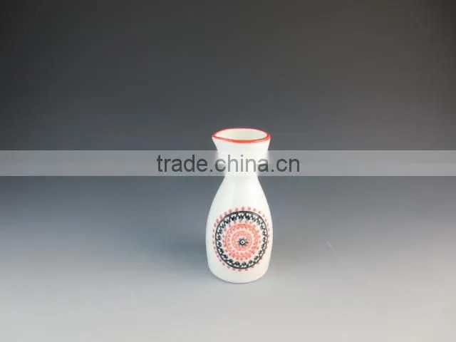 ceramic eco-friendly japanese style wine bottle for japanese Sake with emboss decal