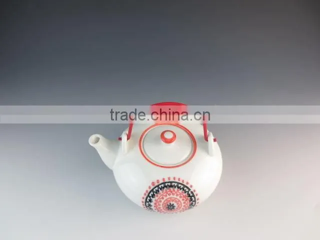 Eco-friendly Chinese style ceramic teapot with iron handle