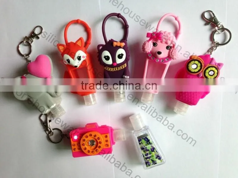 High Quality Scented Ethanol-based Antiseptic Hand Disinfectant with Cute Designs Portable Silicone Holders
