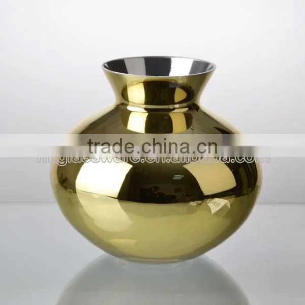 2-tier hand made top grade home decor color electroplate glass vase style