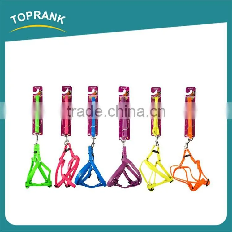 Wholesale custom color plain soft PU leather dog leash harness