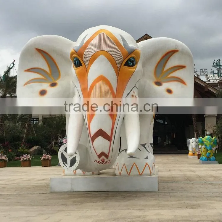 Tall 5m fiberglass elephant landscape sculpture