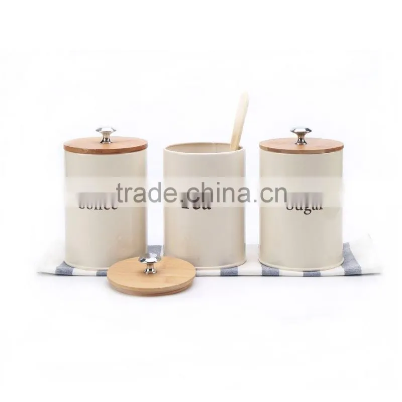 High Quality Airtight Coffee Sugar Tea Metal Kitchen Canister Tin Jar