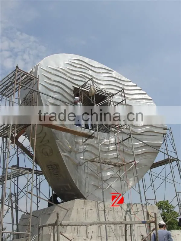 Outdoor Large Stainless Steel Chinese Coin Style Sculpture