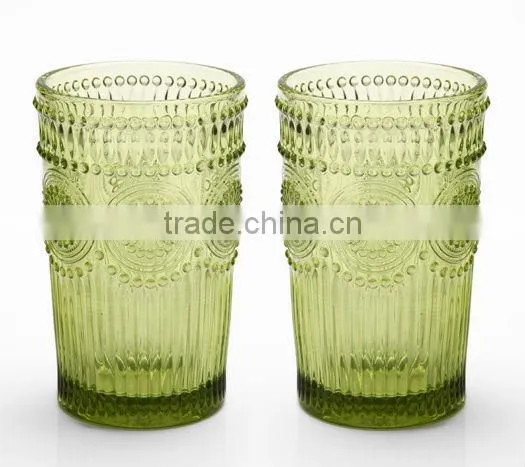 solid green drinking glass