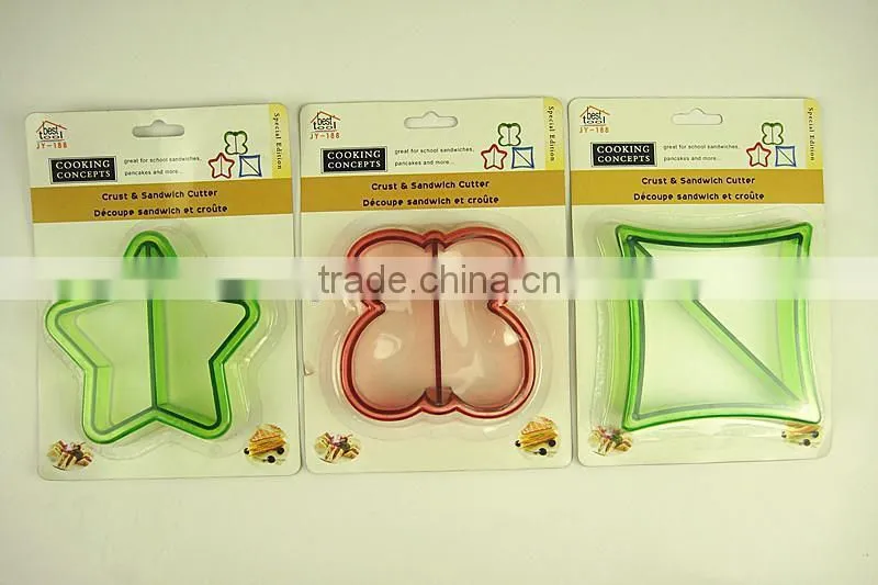 Plastic crust and sandwich cutter