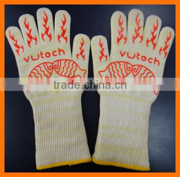 Anti Cut Extreme Heat Resistant BBQ Gloves 932F Silicone BBQ Grill Cooking Gloves Oven Mitts