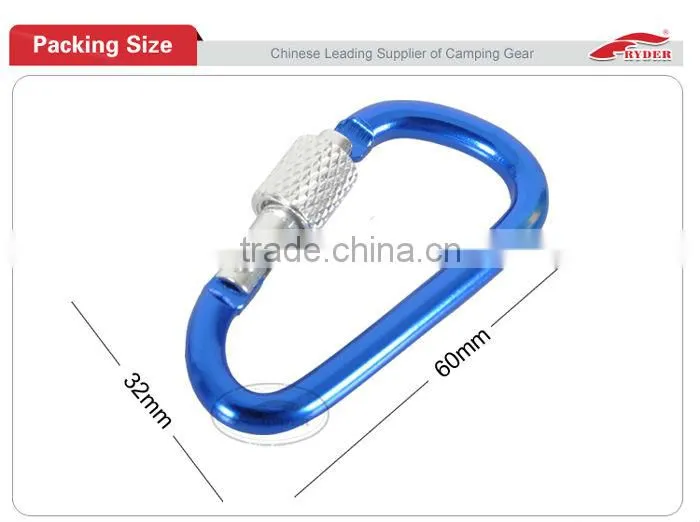 6mm Colorful Customized Aluminium Outdoor Karabiner Clips