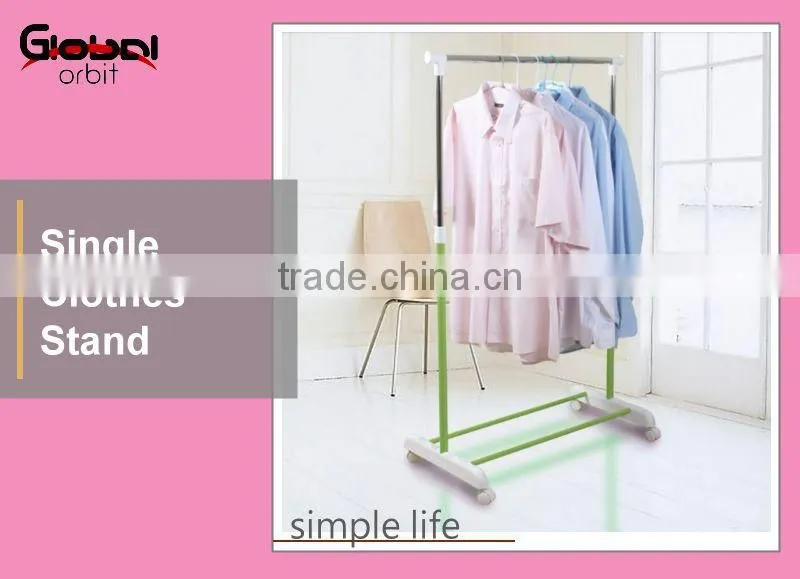 Heavy Duty Movable Garment Hanging Rail Stand Extendable Clothes Drying Rack