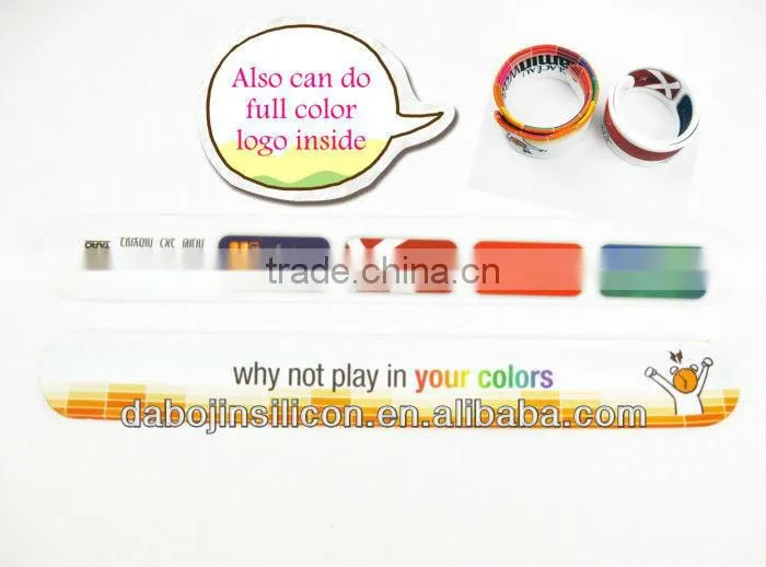 beautiful colorful silicone reflective slap wristband