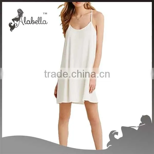 Sinslet dress for women plain white dress with lace back