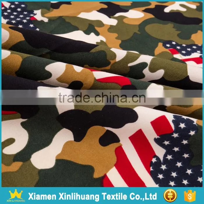 Wholesale US Military Casual Style Camo Printed Twill Poly Peach Skin Fabric