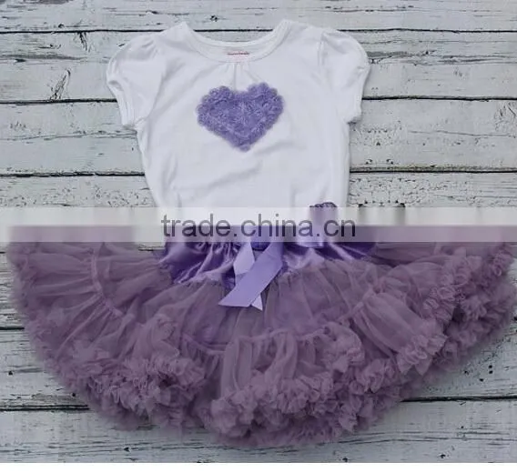 2015 Newest Christmas 100% Cotton Rose Flowers Pettiskirt Sets Kids TuTu Dress