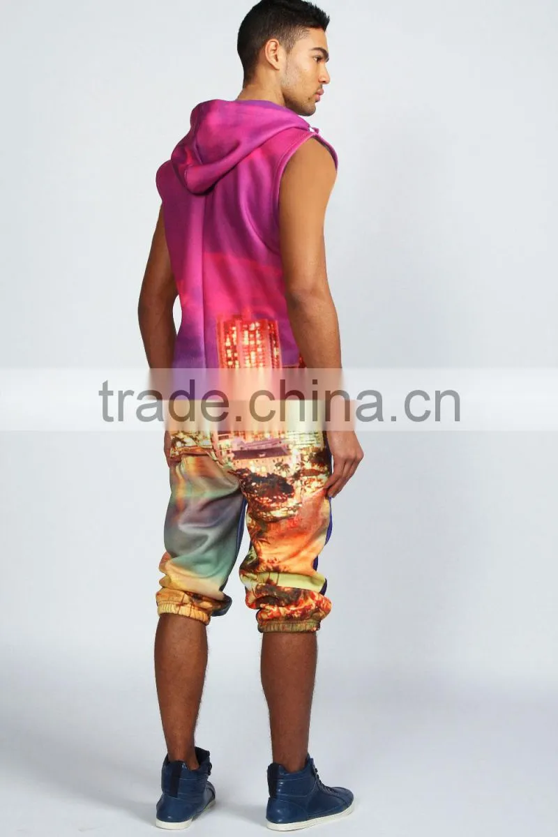 Rio Cityscape sublimation print short adult polyester onesie
