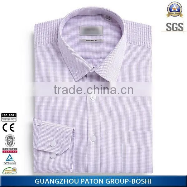 Custom Logo Mans Contrast Collar Dress Shirt Of Long Sleeve
