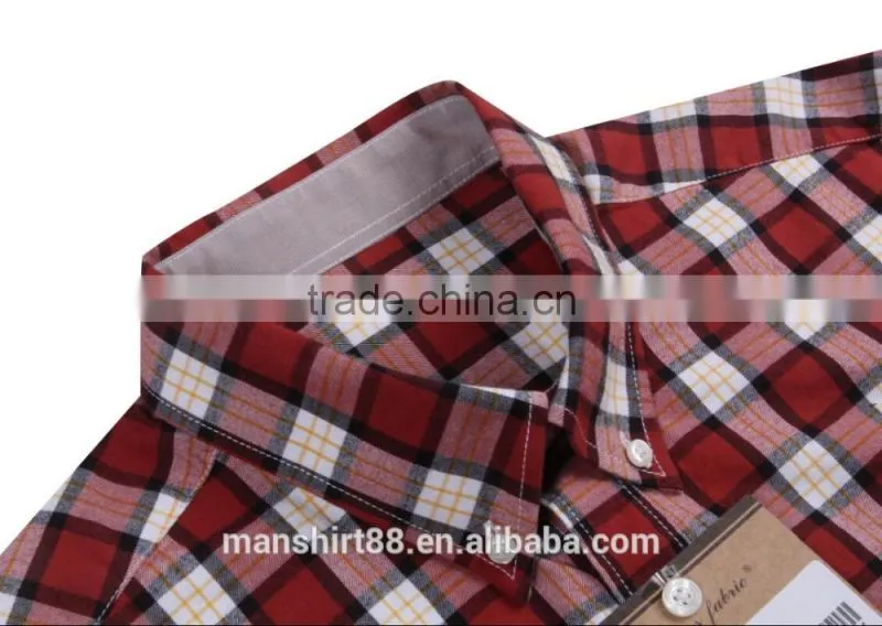 Latest red checked two chest pockets button downs shirt for men