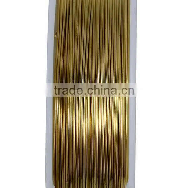 String Materials Round Gold Plated 0.4mm Copper Beading Wire Thread Cord