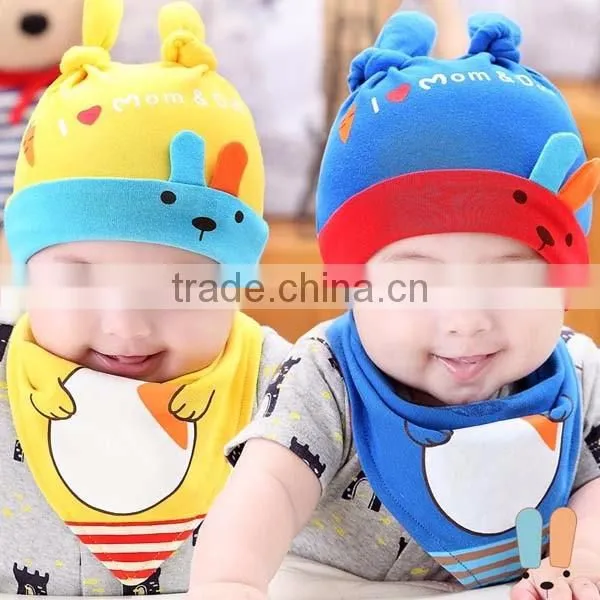 2pcs/lot double ears lovely rabbit newborn baby hat caps