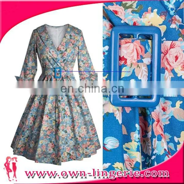 Retro Dress wholesale Classic women 1950s 3/4 sleeve vintage rockabilly swing dress/party dress/evening dress