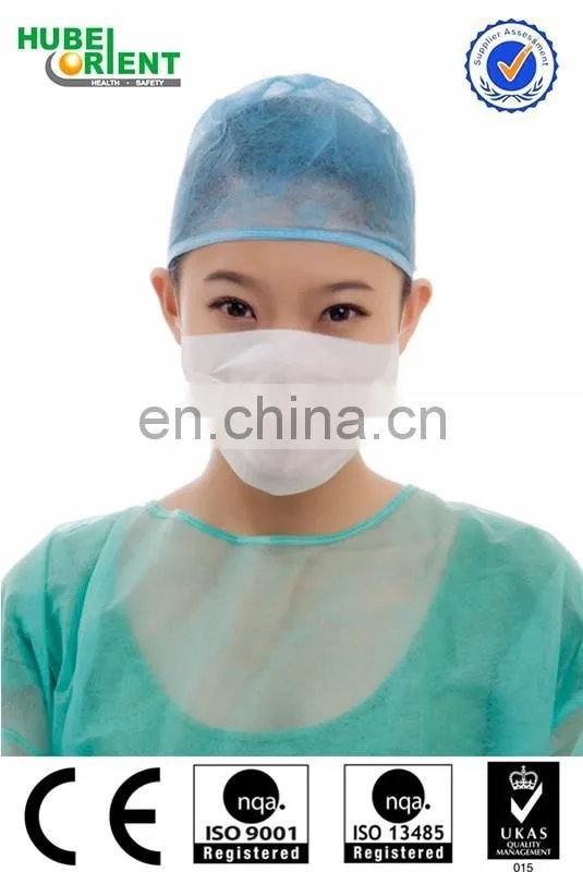 Disposable 2 ply paper face mask with elastic