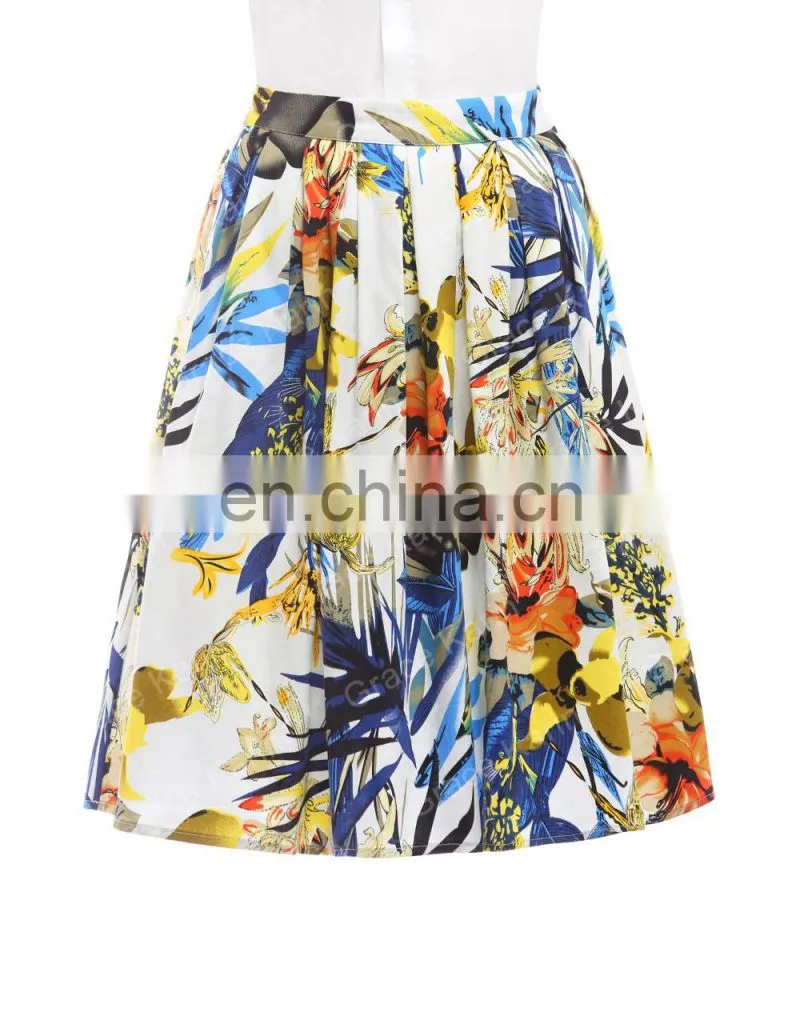 19 Colors ! Grace Karin Cheap Occident Short Retro Vintage Floral Print Cotton 50s Skirt CL6294-14#