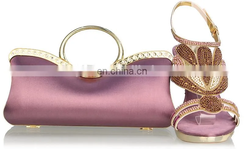 Purple bridal shoes rhinestone heel