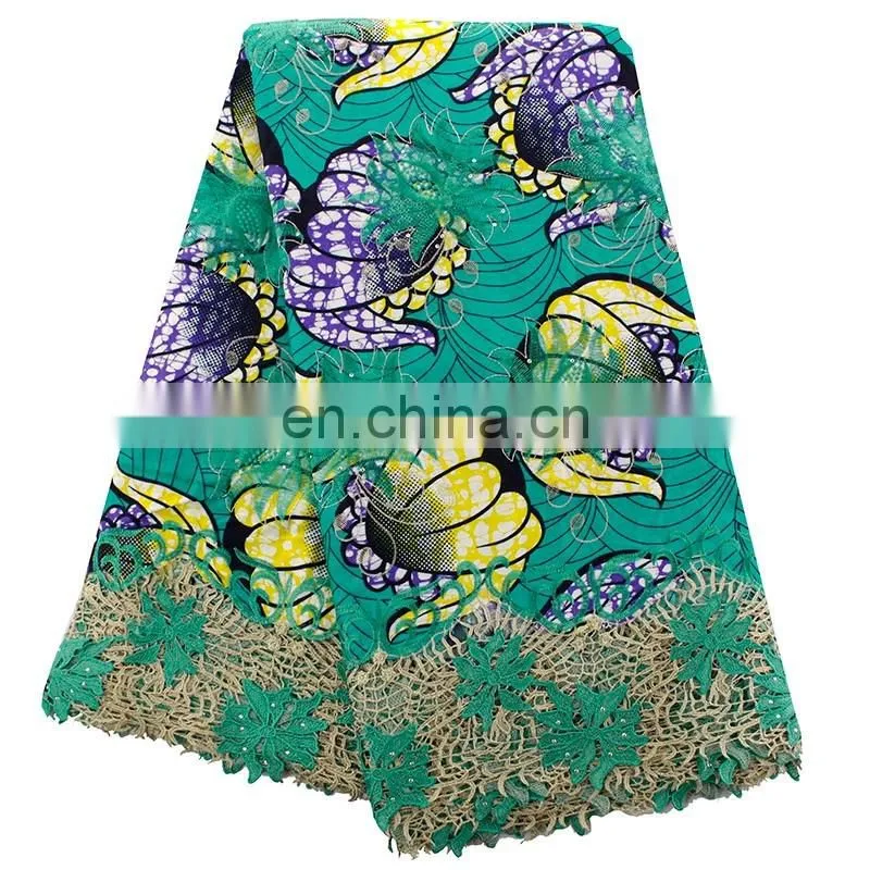 2016 African Style Beautiful design High Quality Wax Mix Guipure with Speical wax for makring clothe