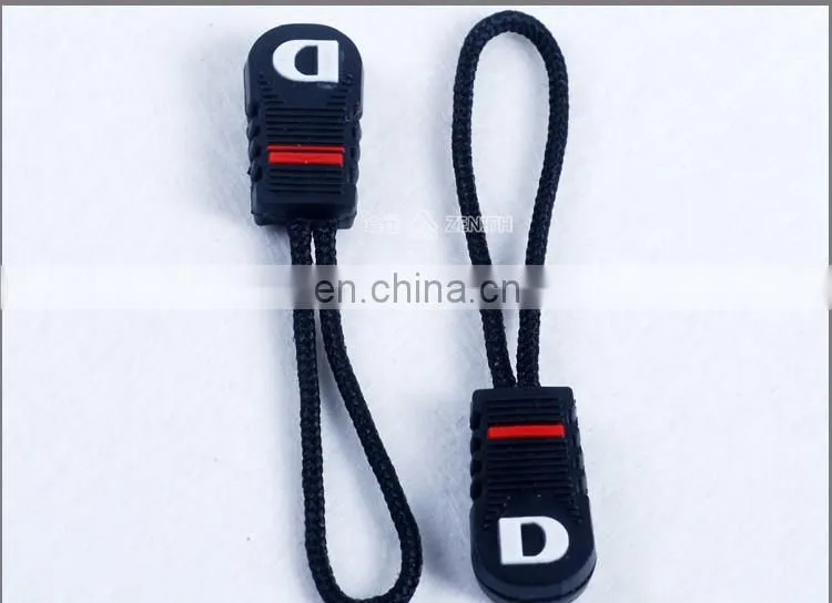 Customized Rubber Zipper Puller Slider with Rope LR10002